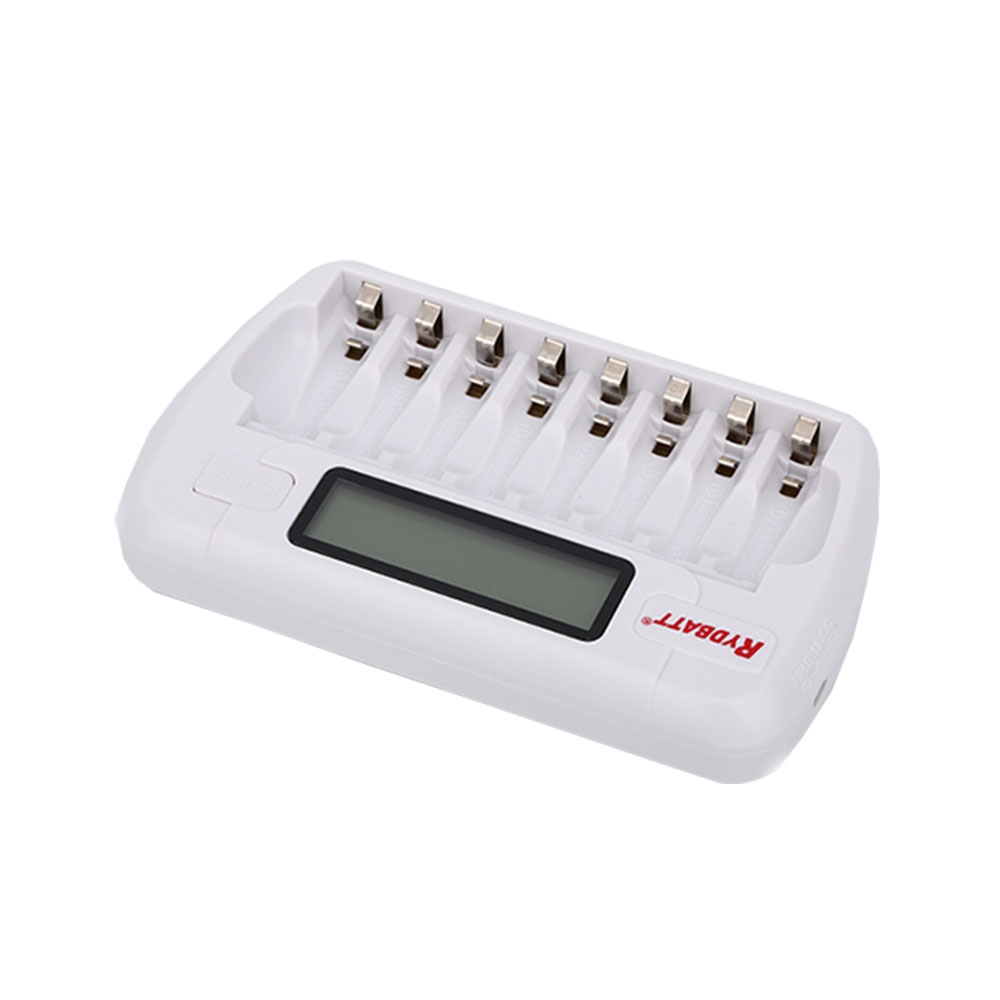 8-Bay Smart AA/AAA NiMH/NiCd Battery Charger