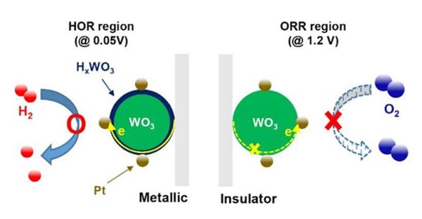When the automotive fuel cell turns off and oxygen rushes in, the MIT Phenomena provides protection against electrode degradation.