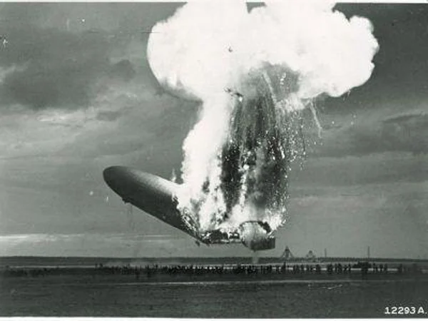 The Hindenburg hydrogen balloon disaster.